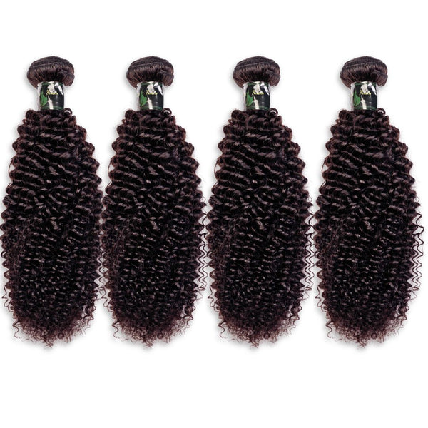 Maganda Rain, 100 % unbehandeltes menschliches Haar, krauses, lockiges Haar, 4 Bündel